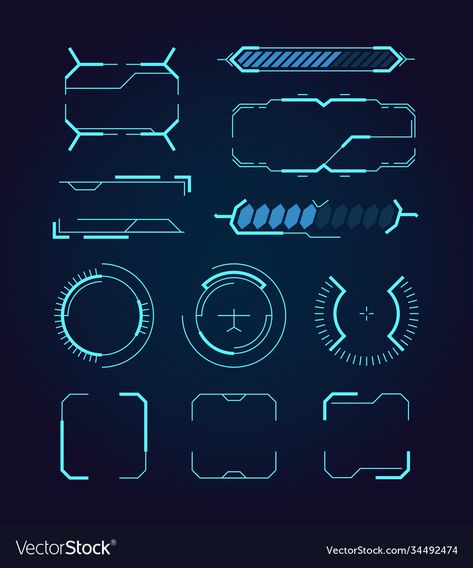 Space Technology Illustration, Sci Fi Shapes, Futuristic Template Design, Sci Fi Symbols, Sci Fi Poster Design, Sci Fi Pixel Art, Sci Fi Hologram, Sci Fi Graphic Design, Futuristic Ui Design