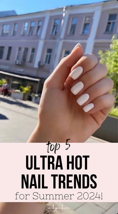 This post is all about the hottest 2024 Summer Nail Trends! From nail shapes to nail designs there is a ton of nail inspo here for your next summer manicure. New Nail Trends, Nail Color Trends, Short Gel Nails, Spring Nail Trends, Summer Manicure, French Nail Designs, Cute Summer Nails, Top Nail, Simple Nail