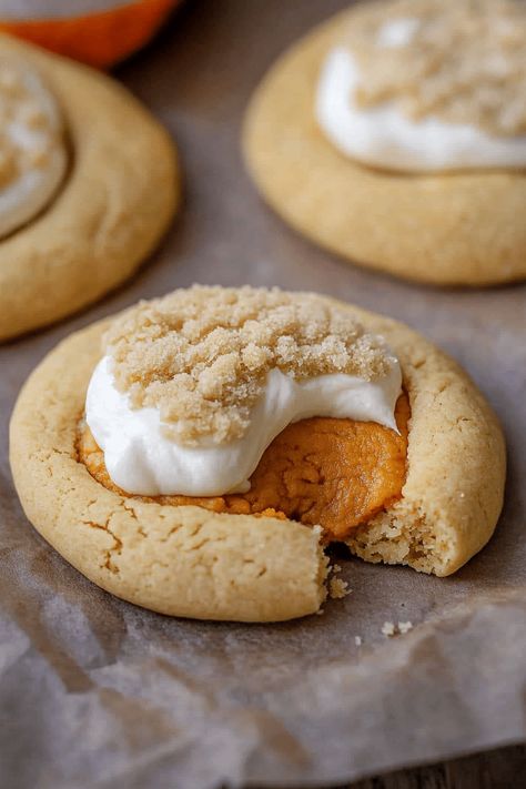 Crumbl Pumpkin Pie Cookies Crumble Cookie Pumpkin Pie, Crumbl Cookies Pumpkin, Pumpkin Pie Crumble Cookies, Crumble Pumpkin Pie Cookies, Crumbl Pumpkin Pie Cookie Recipe, Crumble Pumpkin Cookies, Peanut Butter Pumpkin Cookies, Pumpkin Crumble Cookies, Crumbl Pumpkin Cookie Recipe