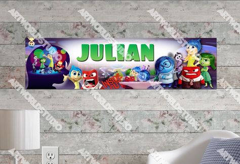 Inside Out - 8.5"x30" Personalized Name Poster, Customize With Your Child's Name, Birthday Party Banner: Handmade Batman Backgrounds, Birthday Party Banner, Party Banner, Kid Names, Inside Out, Free Delivery, Batman, Birthday Party, Birthday