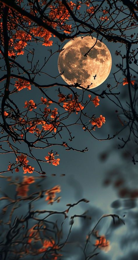 Aesthetic Wallpaper Sky Night, Autumn Moon Aesthetic, Wallpapers Moon Aesthetic, Taracore Aesthetic, Wallpaper Backgrounds Fall Aesthetic, Background Images For Editing Landscape, Beautiful Backgrounds For Editing, La Luna Aesthetic, Aesthetic Moon Pics