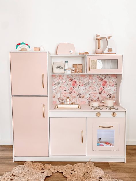 Kmart Toy Kitchen, Target Play Kitchen, Play Kitchen Hack, Kmart Hack, Kids Toy Kitchen, Kmart Hacks, Kitchen Hack, Baby Playroom, Girls Playroom