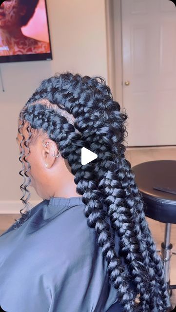 Cornrow Butterfly Braid, Butterfly French Braid, Feed In Braids Cornrows With Curls, Butterfly Braid Tutorial, How To Do Butterfly Braids, Feeding Braids Hairstyles, 4 Boho Feed In Braids, French Braids With Weave, Butterfly Stitch Braids