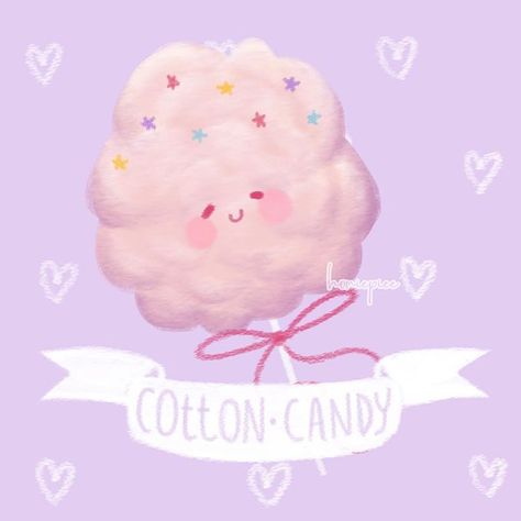 Spooky Cotton Candy, Cute Candy Drawing, Cotton Candy Drawing, Cotton Candy Character, Cotton Candy Illustration, Kawaii Cotton Candy, Cotton Candy Art, Kawaii Photos, Cotton Candy Tree