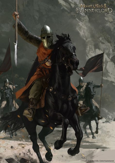 ArtStation - Bannerlord, Ilker Serdar Yildiz Mount & Blade, Medieval Warfare, Knight On Horse, Crusader Knight, Fantasy Heroes, Ancient Warfare, Fiction Idea, 다크 판타지, Knight Art