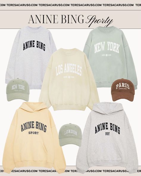 Annie Bing Sweatshirt Outfit, Annie Bing Sweatshirt, Old Money Hoodie, Old Money Sweatshirt, Annie Bing, Old Money Look, Teresa Caruso, Casual Pieces, New York Sweatshirt