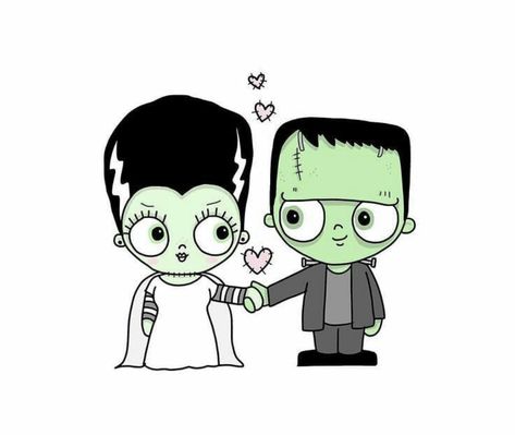 Bride Frankenstein, Frankensteins Monster, Art Scary, Frankenstein Art, Horror Cartoon, Spooky Art, Halloween Rocks, Frankenstein's Monster, Scary Makeup