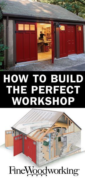 Building the Perfect Workshop Eight workshop designs to show you the best solutions for building a sweet shop. Officine In Garage, Workshop Layout, Workshop Plans, Woodworking Shop Plans, Woodworking Shop Layout, Woodworking For Kids, Workshop Design, Shop Layout, Building A Shed