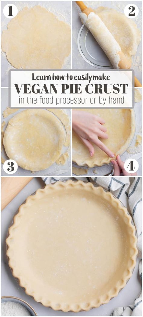 Healthy Pie Crust Recipe, Easy Vegan Pie, Vegan Crust, Vegan Pie Crust Recipe, Sweet Pie Crust, Vegan Pies Recipes, Vegetarian Pie, Pie Crust Recipe Easy, Vegan Pie Crust