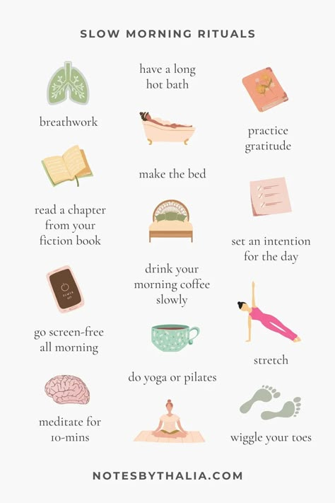 Morning Routine Ideas, Slow Days, Slow Morning, Routine Ideas, Healthy Morning Routine, Self Care Bullet Journal, Vie Motivation, Mental And Emotional Health, Self Care Activities