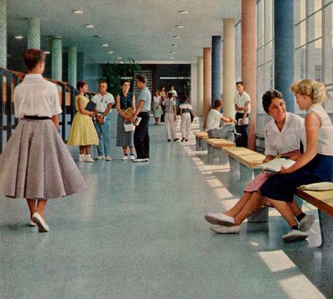 Park Junior High, St. Paul, Minnesota, USA, 1958 50s Aesthetic 1950s, 1950's Aesthetic, 1950’s Aesthetic, Marvelous Wonderettes, Decades Aesthetic, 50’s Aesthetic, 60’s Aesthetic, 1950s Aesthetic, 50s Aesthetic