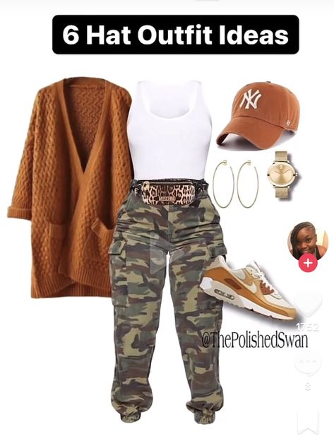 Camouflage Fashion, Afrikaanse Mode, Classy Casual Outfits, Camo Pants, Cute Swag Outfits, Outfits For Women, Outfits With Hats, Looks Chic, Baddie Outfits Casual