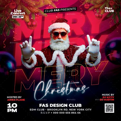 Christmas Poster Design, Christmas Marketing, Christmas Party Poster, Christmas Flyer Template, Merry Christmas Poster, Christmas Graphic Design, Ads Creative Advertising Ideas, Holiday Graphics, Graphic Design Cards