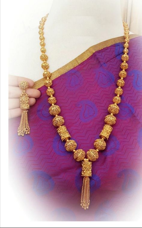 Mater Mala Gold Design, Bor Mala Designs Gold, Gold Mala Designs, Gold Beads Mala, Mohan Mala, Gold Mala, South Jewellery, Mala Designs, Gold Jewelry Prom