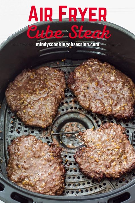 Steak Cubes In Air Fryer, Small Steak In Air Fryer, Cube Steak Parmesan Recipe, Minute Steaks In Air Fryer, Minute Steak In Air Fryer, Air Fryer Cube Steaks, Venison Cube Steak Recipes Air Fryer, Air Fryer Minute Steak Recipes, Air Fryer Chopped Steak