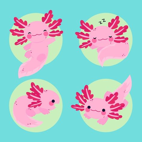 Free vector hand drawn ajolote illustrat... | Free Vector #Freepik #freevector #axolotl #handdrawn #bundle #drawing Cute Axolotl Drawing, Axolotl Aesthetic, Axolotl Illustration, Axolotl Drawing, Axolotl Art, Axolotl Cute, Vector Hand, Dia De Muertos, Kid Stuff