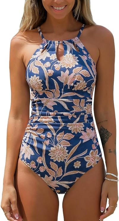 American Swimsuit, Floral One Piece Swimsuit, Floral One Piece, Costume Intero, Blue Swimsuit, One Piece For Women, Floral Style, Monokini, Swim Suit