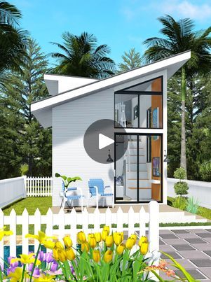 Small Plot House Designs, House Design Loft Type, Small House With Garden, House Design Garden, Loft Type House, Small House Design Ideas, Containers House, Loft Type, Loft House Design