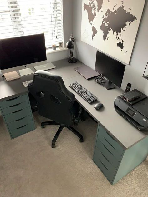 Ikea Lagkapten, Ikea Corner Desk, Ikea Alex Desk, Ikea Office, Computer Desks, Swedish Furniture, Ikea Desk, Small Home Offices, Ikea Home