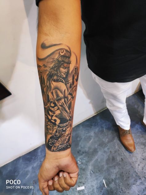 Shiva tattoo #bhole nath# tattoo#tattooworld# Bholenath Shiva Tattoo Designs, Bholenath Tattoo On Hand, Bholenath Shiva Tattoo, Shiva Forearm Tattoo, Shivji Tattoo Design, Aghori Shiva Tattoo, Shiva Art Tattoo, Mahakaal Tattoo, Shiva Tatoos