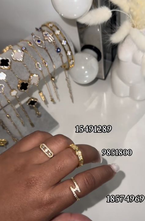 Shein Jewelry With Codes, Shein Jewelry Code, Shein Jewellery, Shein Rings, Rings Shein, Nigerian Lace Dress, Xoxo Jewelry, Shein Finds, Girly Bracelets