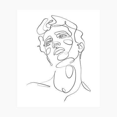 Men Line Art Tattoo, One Line Drawing Portrait, Line Portrait Art, Line Art Drawings Man, Zagreus Tattoo, Line Art Portrait Faces, Man One Line Drawing, Male Line Drawing, One Line Art Aesthetic