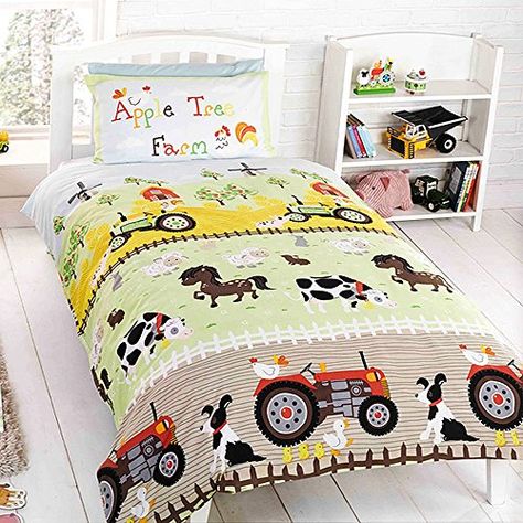 Tractor Bedding, Apple Tree Farm, Cartoon Farm Animals, Tree Farm, Apple Tree, Farm Animals, Tractor, Duvet Cover, Duvet