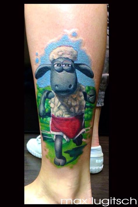 Shaun The sheep Shaun The Sheep Tattoo, Sheep Tattoo, Shaun The Sheep, The Sheep, Love Tattoos, Ink Tattoo, Watercolor Tattoo, Sheep, Geek Stuff