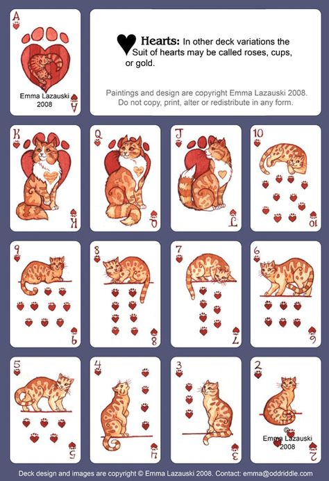 DeviantART: Cat Deck by Emma Lazauski | PLAYING CARDS + ART = COLLECTING Diy Playing Cards, Pack Of Playing Cards, Playing Cards Art, Poker Card, Playing Cards Design, 카드 디자인, Cards Art, Maybe Someday, Playing Card Deck