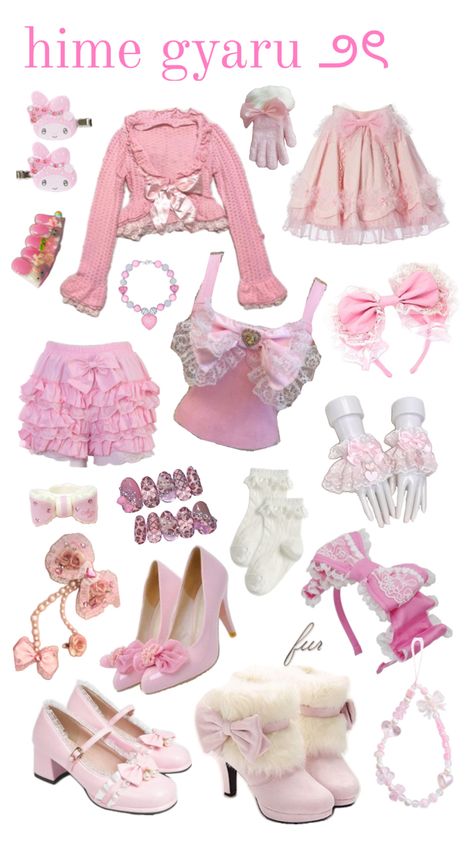 ,, hime gyaru outfit Gyaru Outfit, Fashion Show Themes, Hime Gyaru, Gyaru Fashion, Outfit Collage, Clothes And Shoes, Pink Outfits, Really Cute Outfits, Girly Outfits