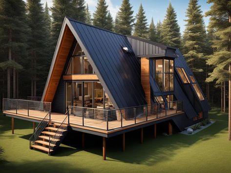 A-Frame House Floor Plan A Frame Modular Home, A Frame House With Balcony, Large A Frame House Modern, A Frame House With Pool, Cheap A Frame Cabin, A Frame With Addition, 4 Bedroom A Frame House, 4 Bedroom A Frame House Plans, A Frame Addition Ideas