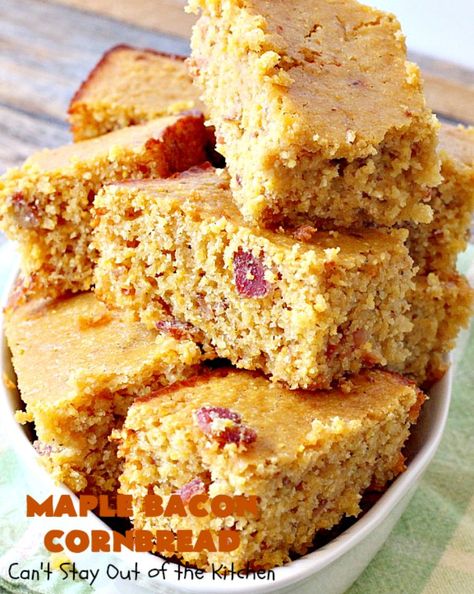 Maple Bacon Cornbread is moist and delicious. It uses honey, maple syrup, molasses & uncured bacon. Gluten free clean eating recipe. Spinach Cornbread, Southern Chicken Casserole, Bacon Cheddar Cornbread, Split Pea Soup Slow Cooker, Country Cornbread, Old Fashioned Cornbread, Classic Cornbread, Bacon Cornbread, Easy Cornbread Recipe