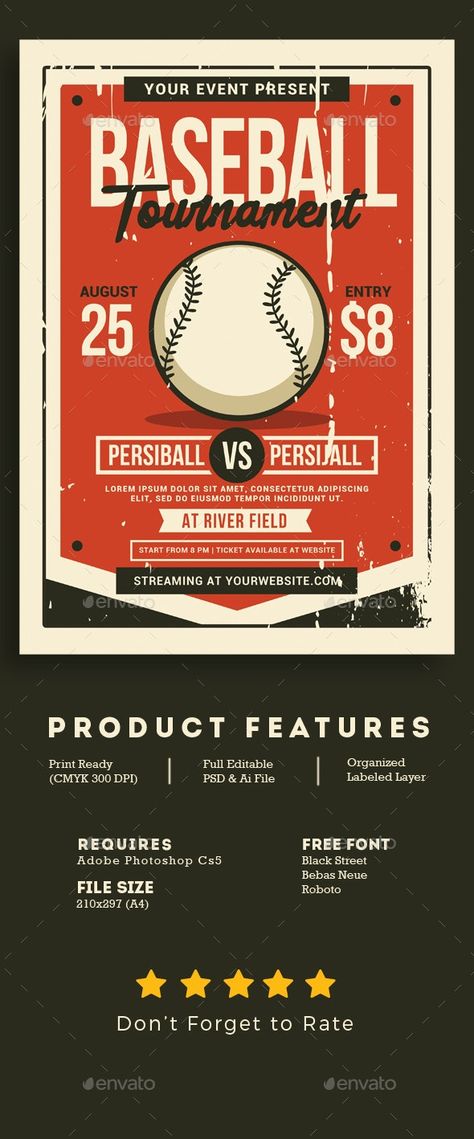 Baseball Tournament Flyer #Ad #Baseball, #sponsored, #Tournament, #Flyer Baseball Tournament, Retail Logo, Flyer Poster, Poster Invitation, Flyer Template, Invitation Design, Flyer Design, Logo Branding, Retro Style