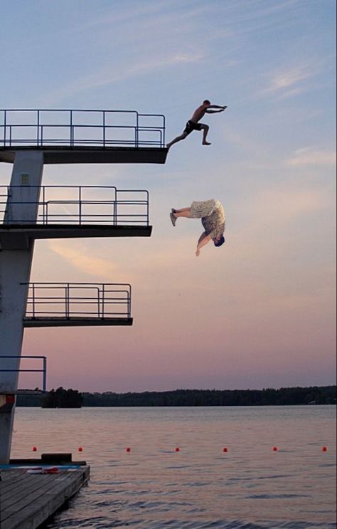 Diving Board Photography, High Dive Aesthetic, Facing Fears Aesthetic, Springboard Diving Aesthetic, Diving Board Aesthetic, Diving Aesthetic Sport, Spring Board Diving, Storyboard Film, Facing Fears