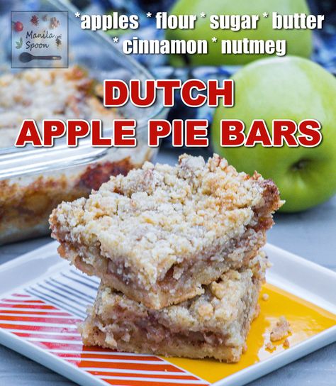 Dutch Apple Pie Bars, Apple Pie Bars Easy, Apple Pie Bars Recipe, Fruit Breads, Tea Breads, Bar Desserts, Cinnamon Apple Pie, Dutch Apple Pie, Pan Cookies