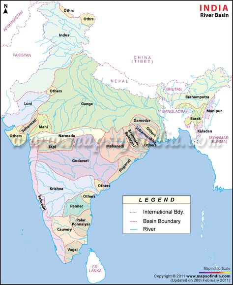 Major River Basins in India Indian River Map, Rain Water Collection Diy, Map Of India, Greenhouse Design, Rainwater Collection, Geography Map, Rain Collection, India Map, River Basin