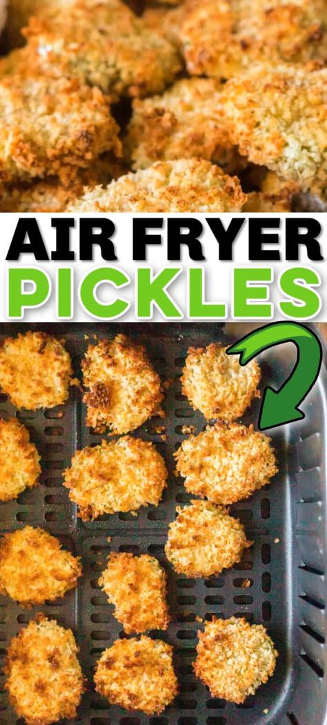 AIR FRYER FRIED PICKLES RECIPE Air Fryer Pickles, Air Fryer Fried Pickles, Air Fryer Recipes Healthy Low Carb, Fried Pickles Recipe, Bacon Wrapped Chicken Bites, Best Air Fryer, Fried Pickles, Dill Pickles, Quick Appetizers