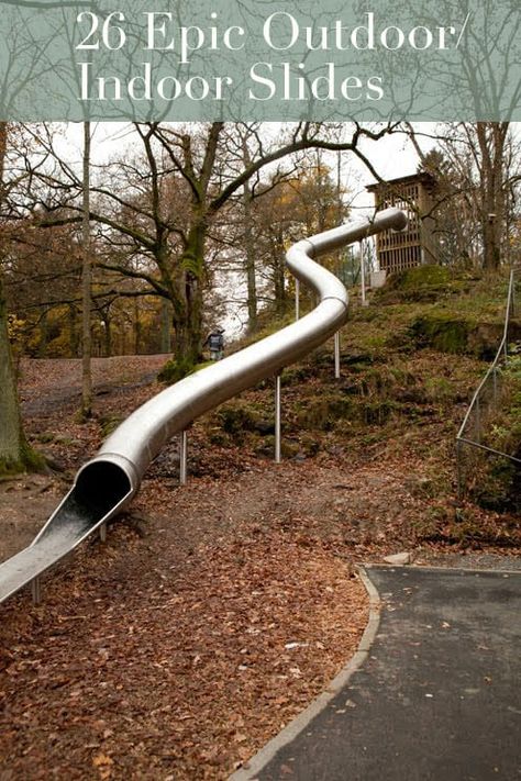 25 Epic Indoor/Outdoor Slides Playground Slide, Indoor Slides, Gothenburg, Slide In, A Park, Outdoor Play, Play Houses, Landscape Architecture, My Dream Home