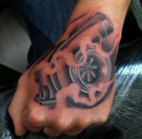 a turbo tattoo Engine Tattoo, Bull Skull Tattoos, Gear Tattoo, Mario Tattoo, Tattoo Quotes For Men, Mechanic Tattoo, 6 Logo, Octopus Tattoos, Type Tattoo