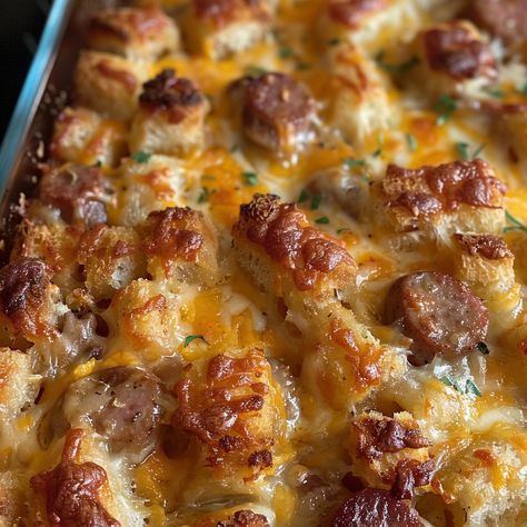 Tater Tot Sausage Breakfast Casserole, Tator Tot Breakfast, Hearty Breakfasts, Sausage Breakfast Casserole, Easy Breakfast Casserole Recipes, Breakfast Potato Casserole, Tater Tot Breakfast Casserole, Breakfast Sausage Recipes, Best Breakfast Casserole