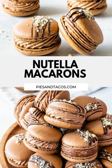 Macaron Pistache, Nutella Macarons, French Macaroon Recipes, Macaroon Cookies, Macaron Flavors, Macaron Cookies, Macaroon Recipes, Nutella Recipes, Macaron Recipe