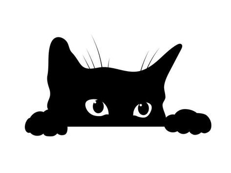 Bad Cat Drawing, Logo Chat, Cats Silhouette, Tattoo Gato, Silhouette Chat, Cat Tattoo Ideas, Black Cat Drawing, Cat Logo Design, Black Cat Design