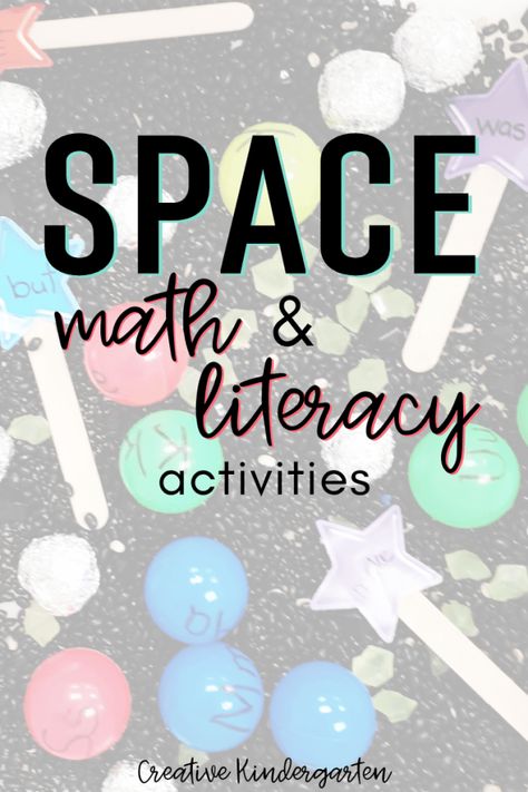 Learning About Space Activities, Outer Space Language Activity, Math Space Activities, Space Theme Literacy Activities, Space Maths Activities, Universe Kindergarten Activities, Space Stem Activities For Kindergarten, Space Name Activities, Space Themed Math Activities