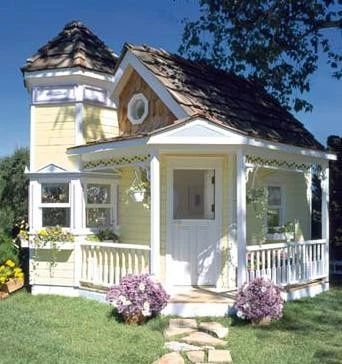 Victorian Playhouse, Small Cottage Designs, Indoor Playhouse, Best Tiny House, Playhouse Outdoor, Yellow House, Style Cottage, Beach Cottage Decor, Building A Shed