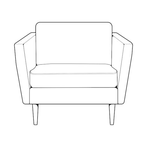 Couch Doodle, Armchair Illustration, Sofa Shop Drawing, Couch Line Drawing, Chair Line Drawing, Living Room Vector, Single Seater Sofa, Life Space, Vector Sketch