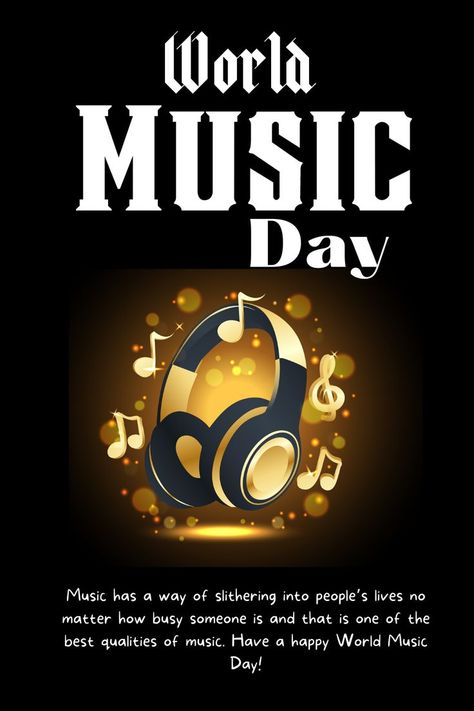 Happy World Day! World Music Day Poster, Happy Music Day, Music Day Poster, World Music Day, Music Day, Happy Music, World Days, Bollywood Songs, World Music