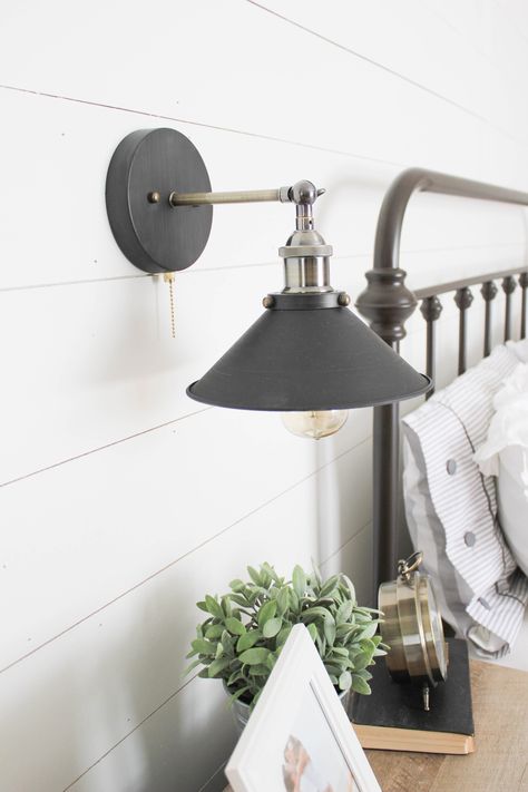 Home // Best Farmhouse Lighting on Amazon - Lauren McBride Farmhouse Bedroom Decor Ideas, Farmhouse Style Bedrooms, Bedroom Updates, House Outdoor, Industrial Bedroom, Farmhouse Inspiration, Farmhouse Master, Master Decor, Farmhouse Bedroom Decor