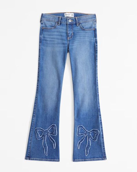 girls low rise bootcut jeans | girls new arrivals | Abercrombie.com | Abercrombie & Fitch (US) Shein Clothes, Bow Jeans, Low Rise Baggy Jeans, Clothes Wishlist, Wishlist 2024, Low Rise Bootcut Jeans, Glitter Boots, Girl Beanie, Tween Outfits