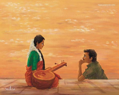 #love #art #cutecouples @wattpad @pinterest @pinterestbr Love Failure Painting, Movie Scenes To Draw, Pop Art Comic Girl, Mani Ratnam, Actors Illustration, Classic Films Posters, Couples Poster, Indian Illustration, Film Posters Art