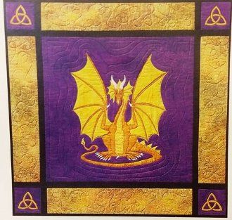 Wise Dragon, Bookshelf Quilt, Wallhanging Patterns, Dragon Quilt, Wildlife Quilts, Two Dragons, Medieval Dragon, Dragon Ideas, Wall Hanging Pattern